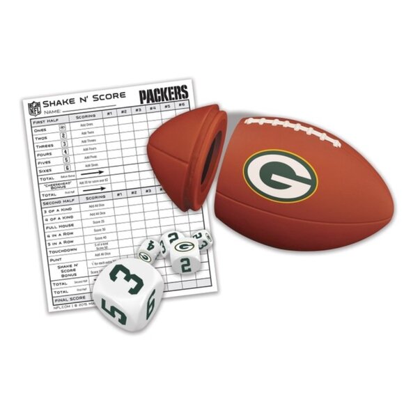 Shake N' Score Travel Dice Game GREEN BAY PACKERS - Picture 2 of 2